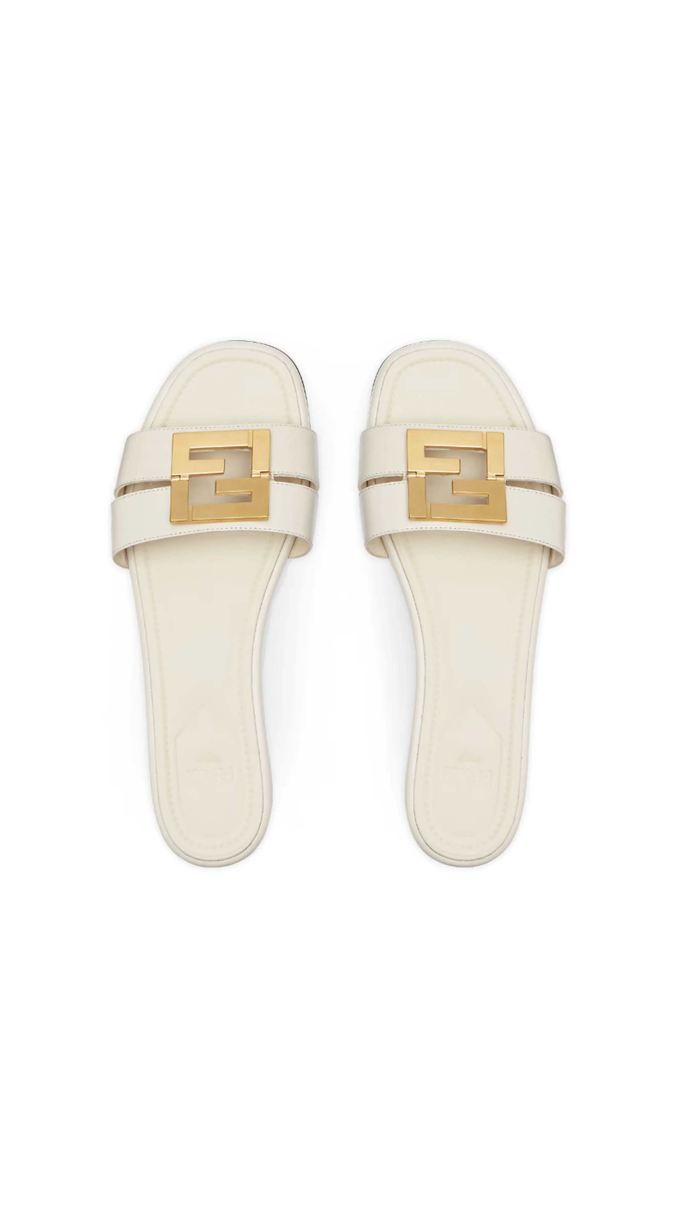 FFold Leather Mules - Ivory