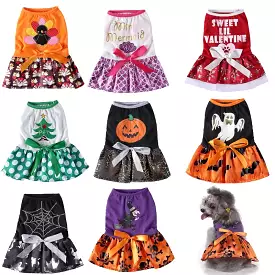 Funny Halloween Pet Cat Dresses for Small Dog Clothing Cosplay Cat Costume Christmas Dress Up Skirt Dog Dress Puppy Chihuahua