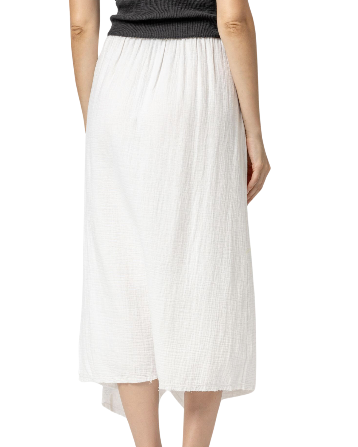 Gauze Waterfall Skirt (White)