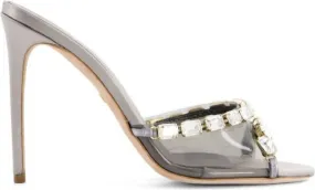 Giambattista Valli 90mm crystal-embellished leather mules Grey