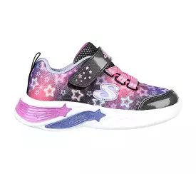 Girls Skechers Trainers Black Multi Strap Light Up Star Sparks 302324N/BKMT