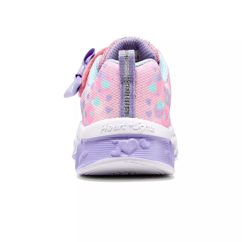 Girls Skechers Trainers Lavender Strap Light Up Flutter Hearts 302691N