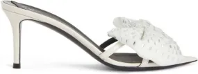 Giuseppe Zanotti Intriigo Alexandrine leather mules White