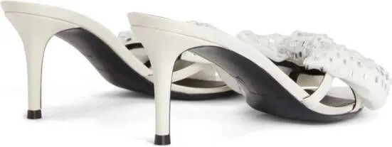 Giuseppe Zanotti Intriigo Alexandrine leather mules White