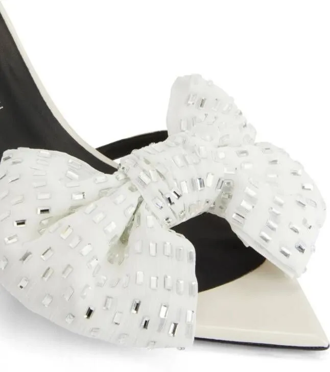 Giuseppe Zanotti Intriigo Alexandrine leather mules White