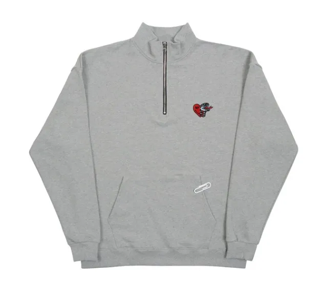 GRAVER  |[GRAVER]★HEART SNAKE EMBROIDERY HALF ZIP-UP SWEATSHIRT