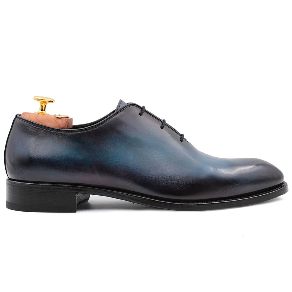 Harris Shoes 1913 Leather Wholecut Oxfords Blue