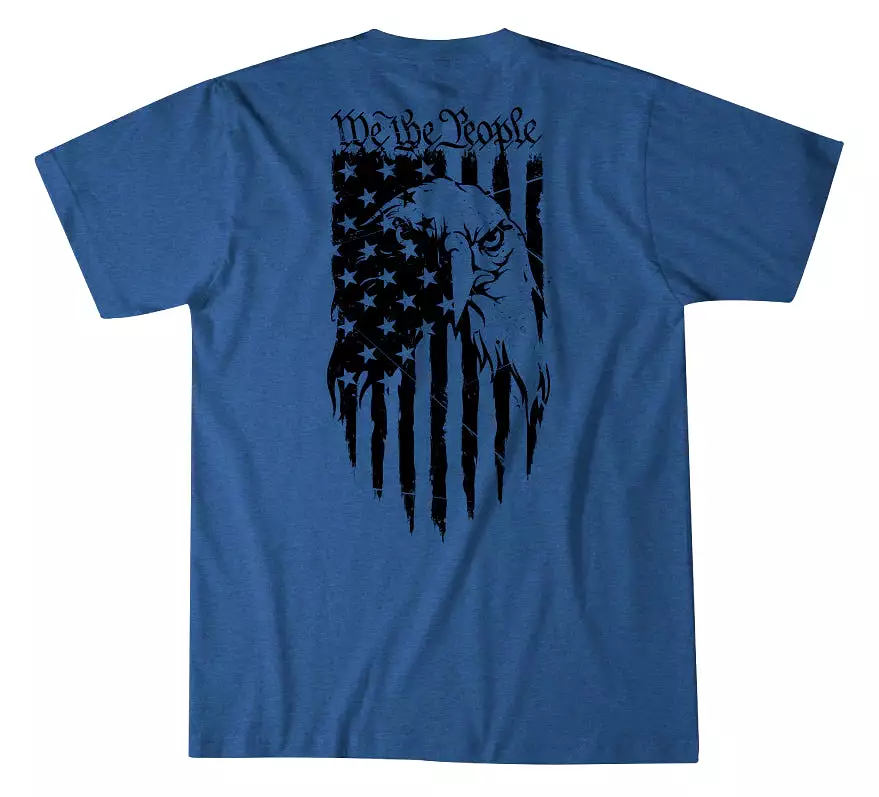 'Howitzer' Men's Eagle Flag T-Shirt - Electric Blue Heather