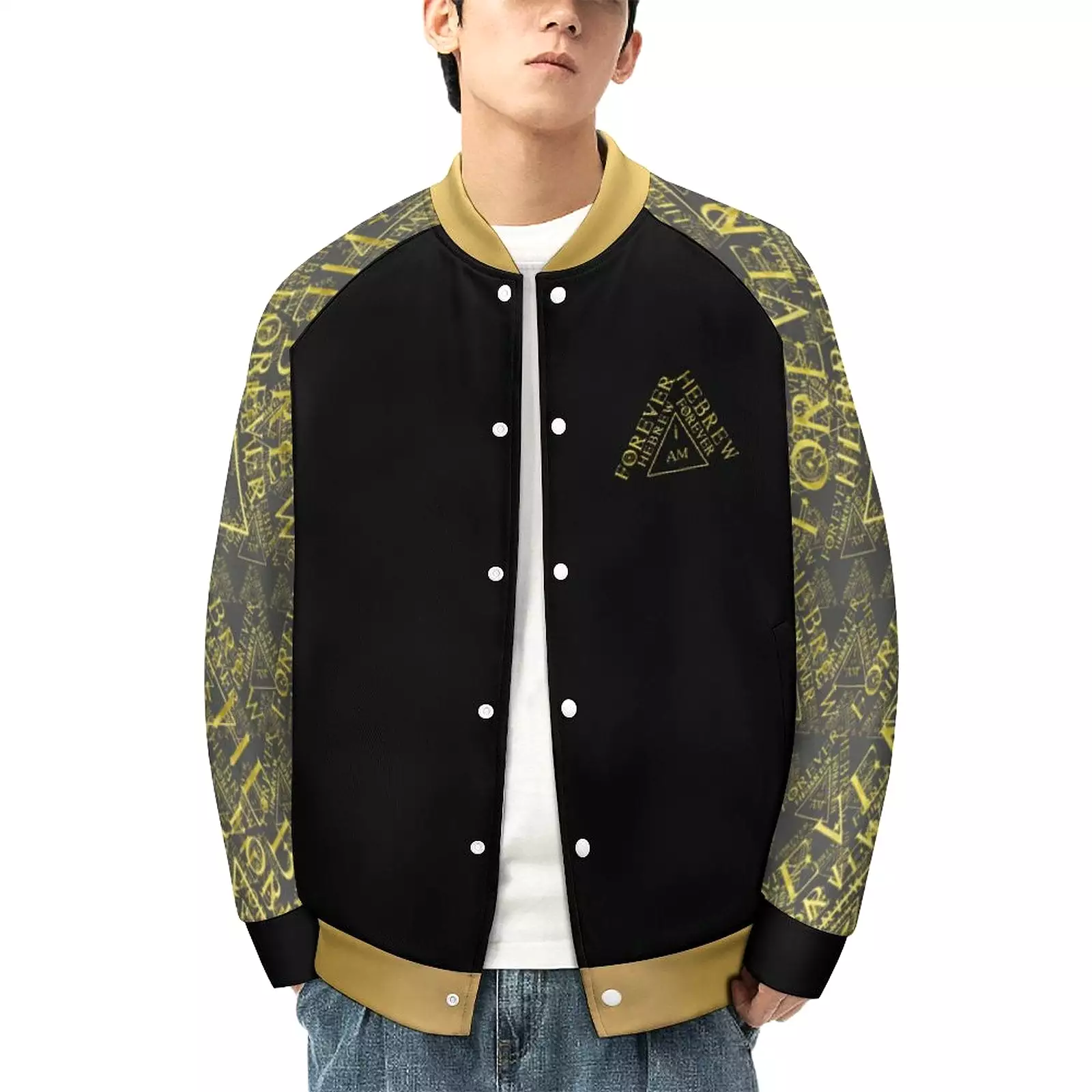 I AM HEBREW 03-01 Men's Designer Varsity Jacket