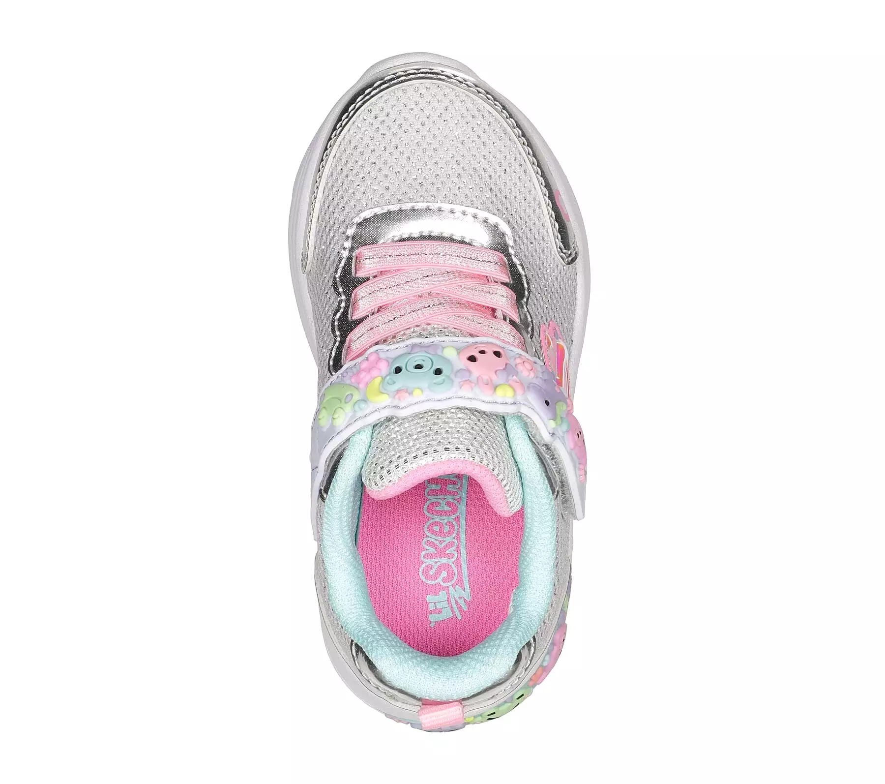 Infants Skechers Trainers Silver Strap My Dreamers 303155N SMLT