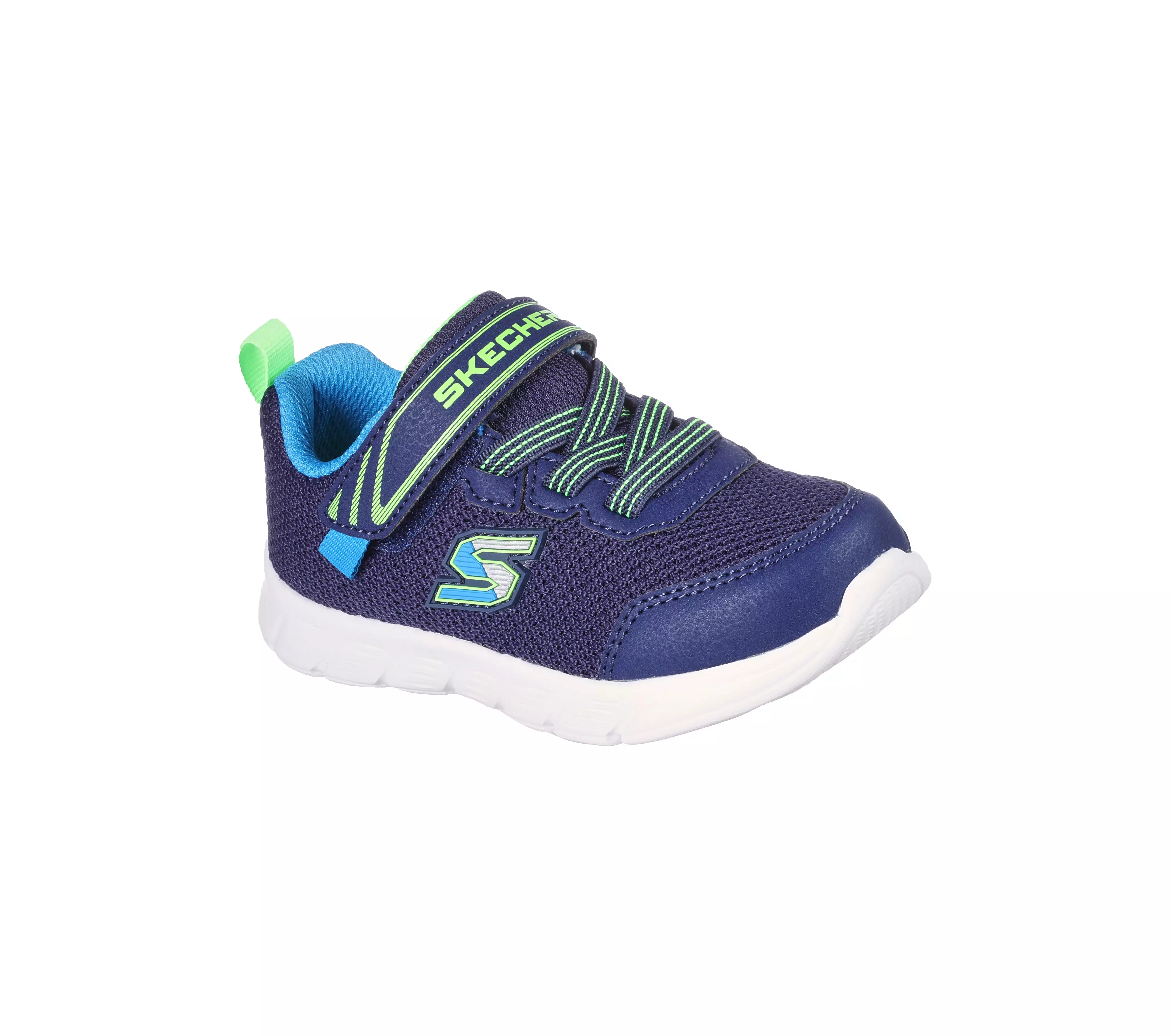 Infants Skechers Trainers Strap Comfy Flex Mini Trainer Navy Lightweight 407305N/NVLM