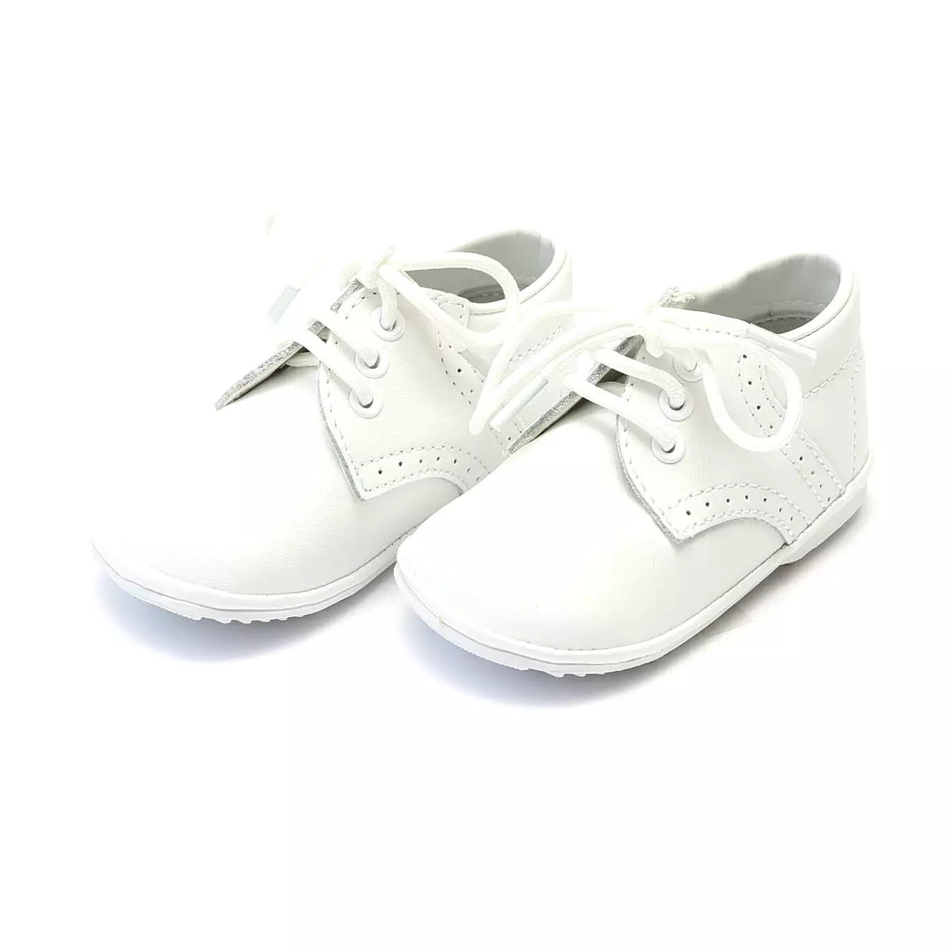 James Boy's White Leather Lace Up Shoe (Baby)