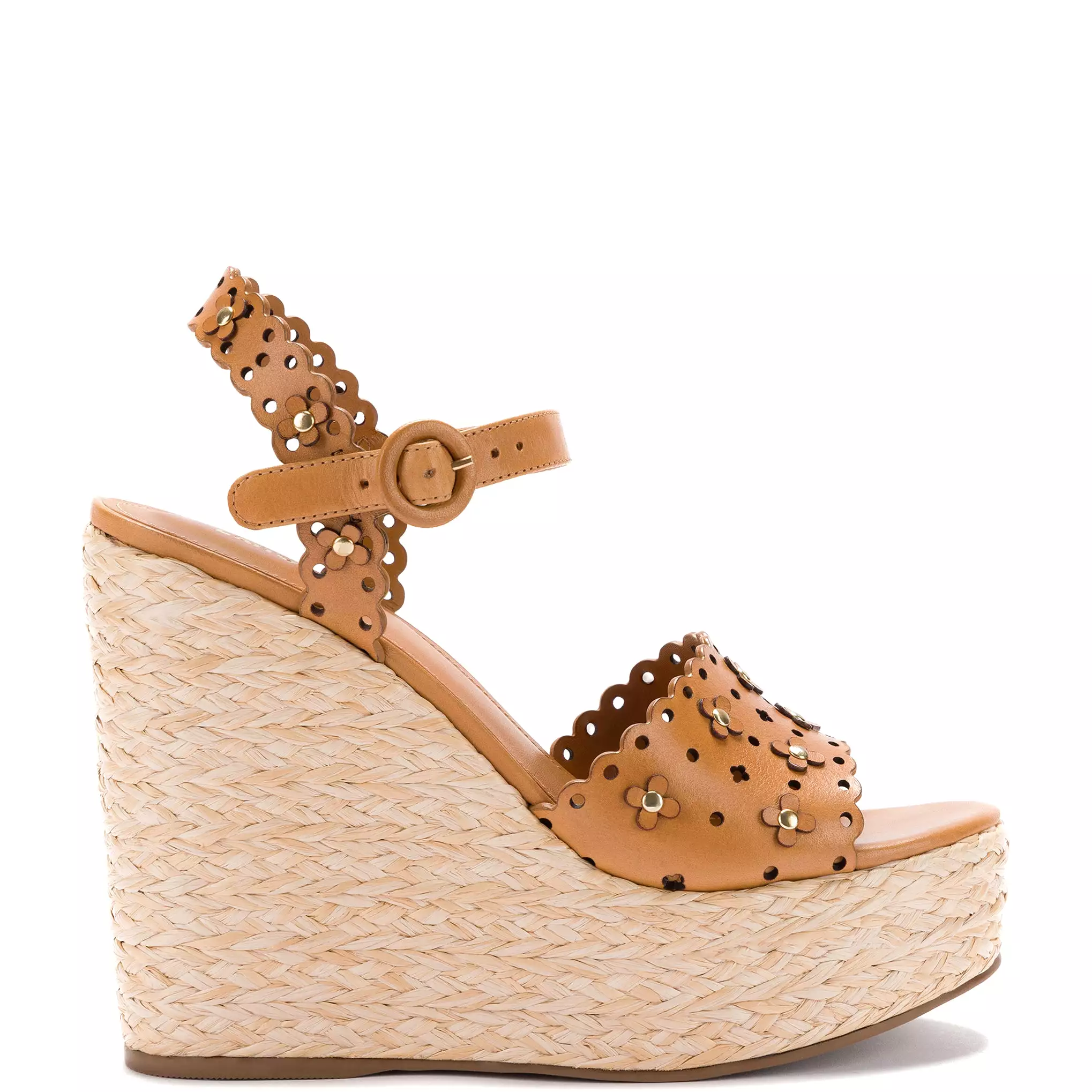 Jasmine Wedge In Biscuit Leather