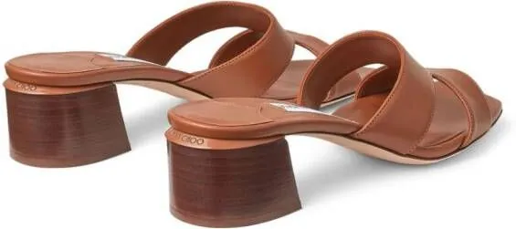 Jimmy Choo Ellison 45mm leather mules Brown