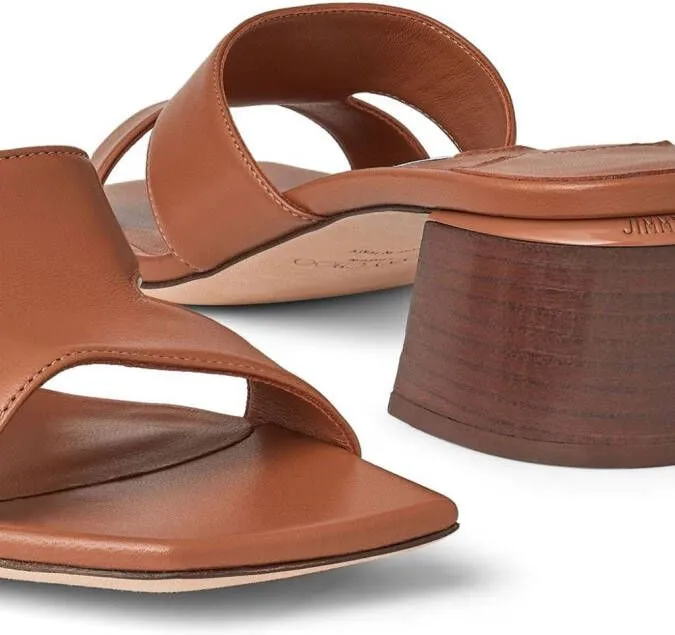 Jimmy Choo Ellison 45mm leather mules Brown