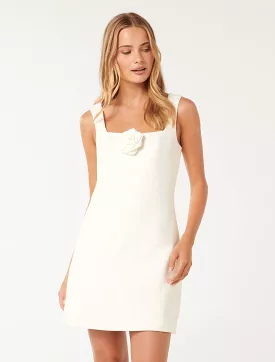 Kate Structured Rosette Mini Dress