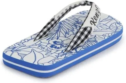 Kenzo Kids Hawaiian-print flip flops Blue