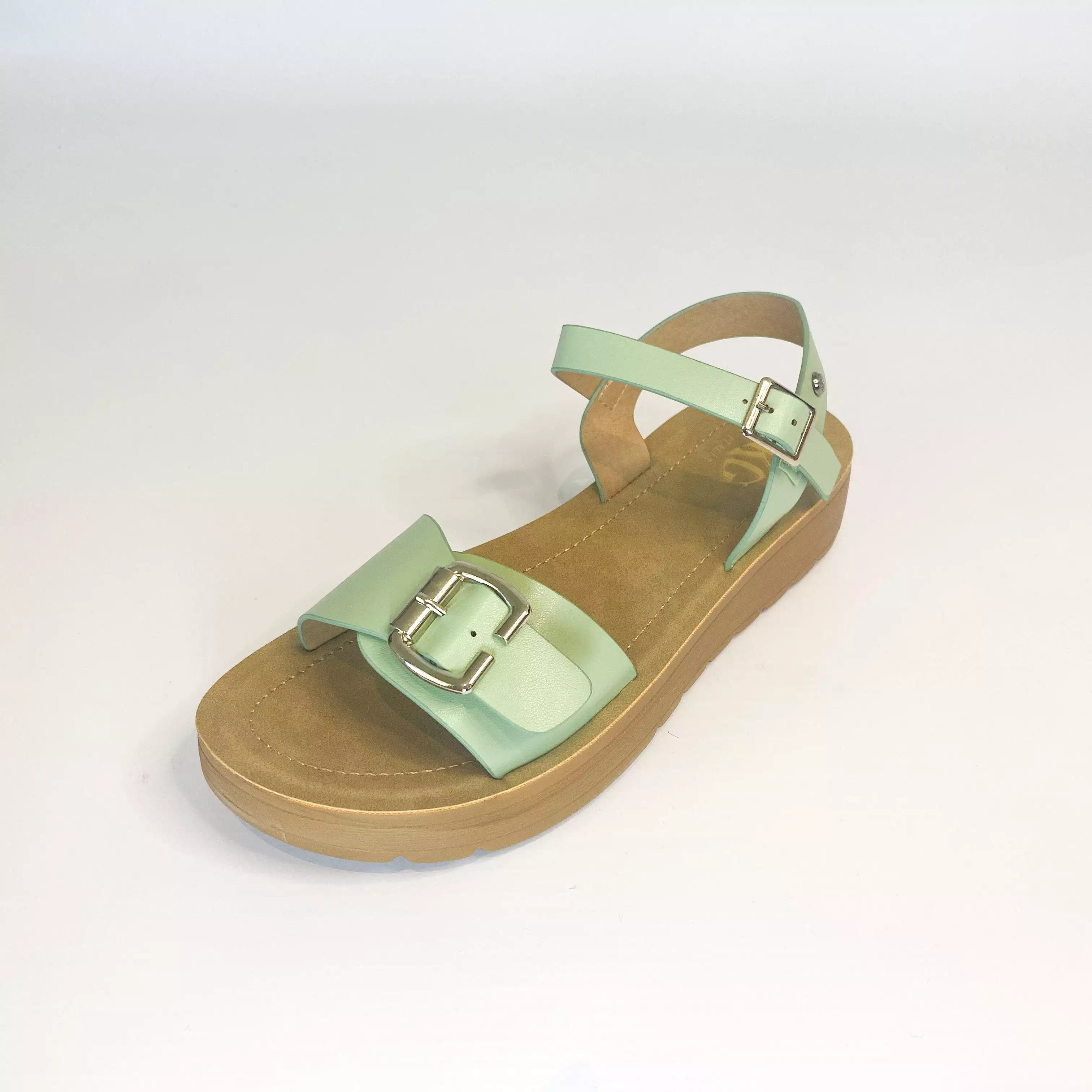 KG sage buckle strap sandal