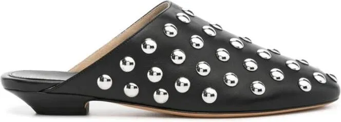 KHAITE The Otto stud-embellished leather mules Black