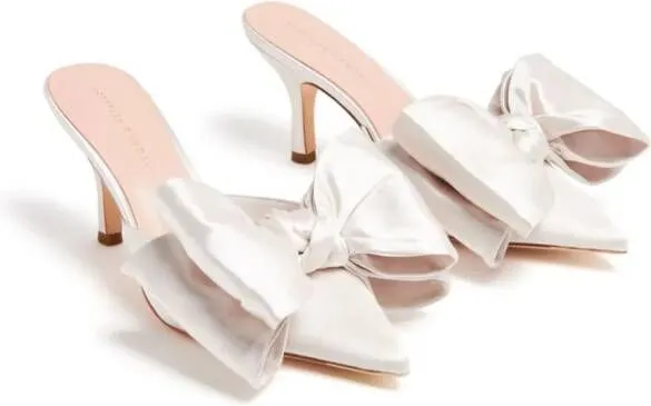 Loeffler Randall Margot 80mm satin mules Neutrals