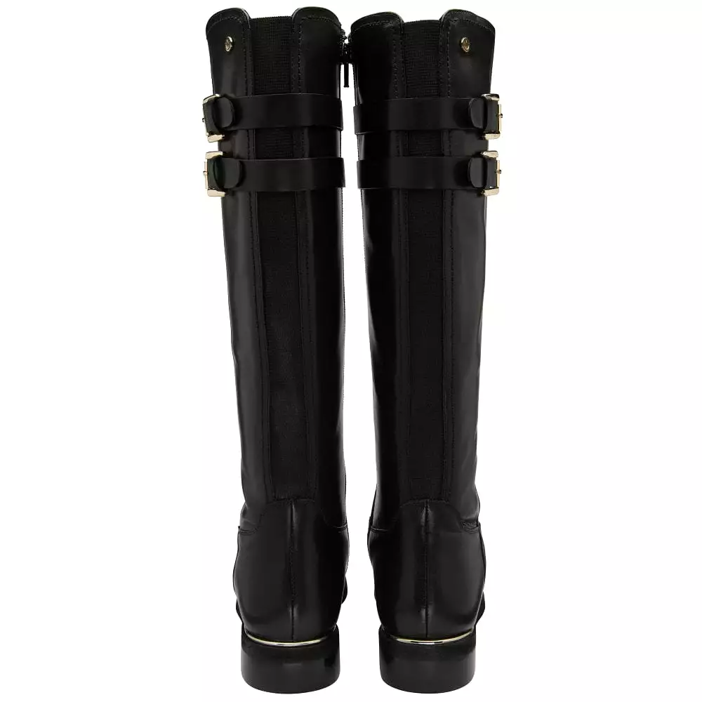 Lotus  Leather Caroline Black Knee High Boot