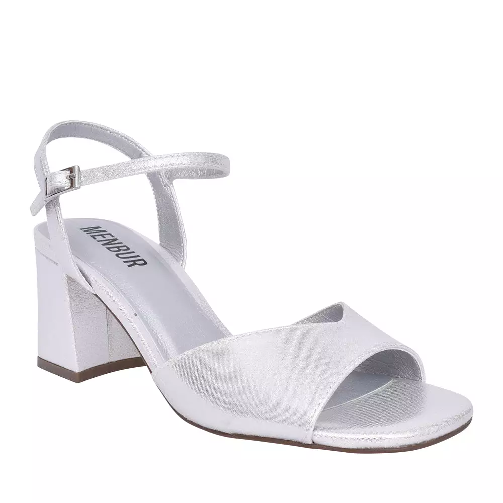 Menbur Block Heel Sandals Silver