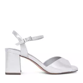 Menbur Block Heel Sandals Silver