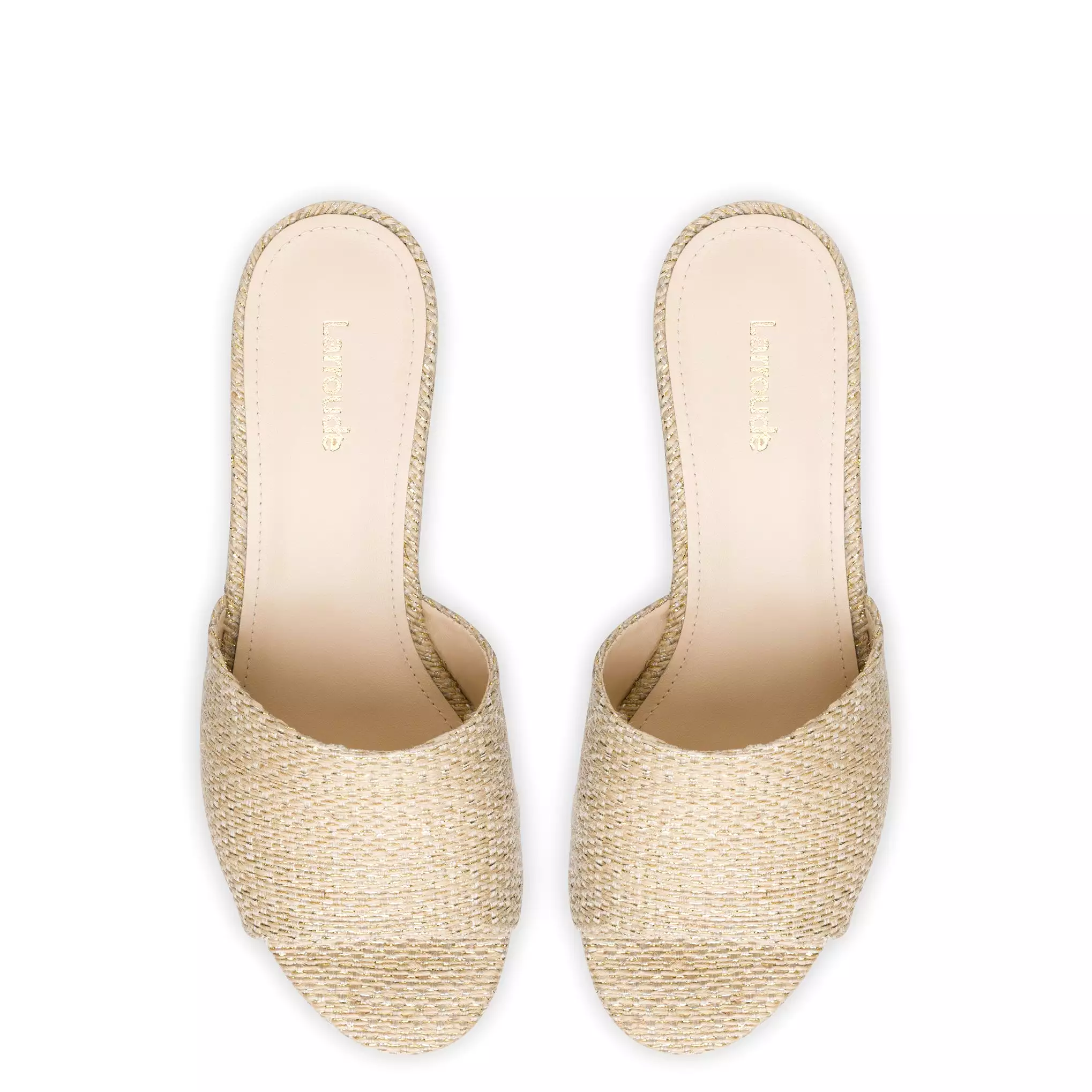 Miso Platform Sandal In Metallic Raffia