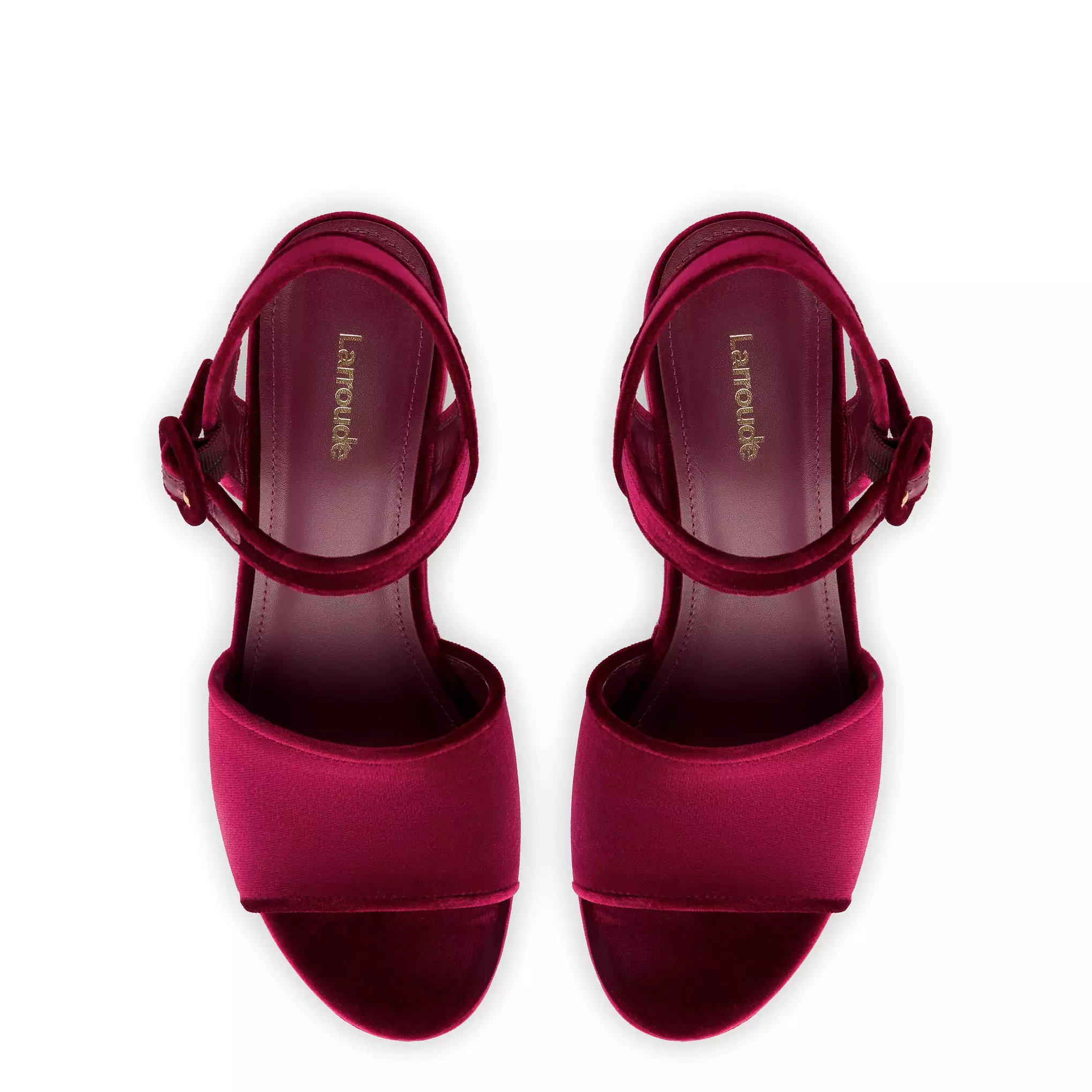 Miso Platform Strap Sandal In Wine Velvet