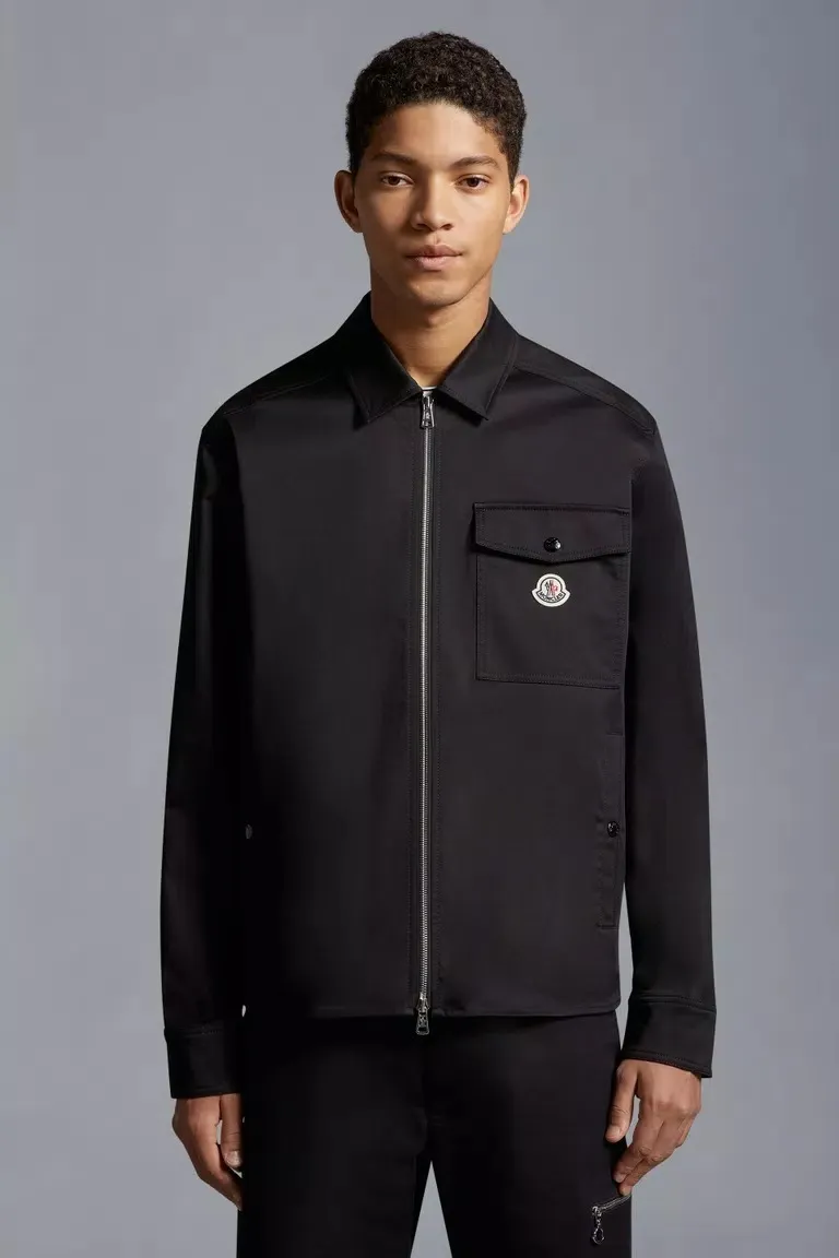 MONCLER  |Gabardine Zip-Up Shirt