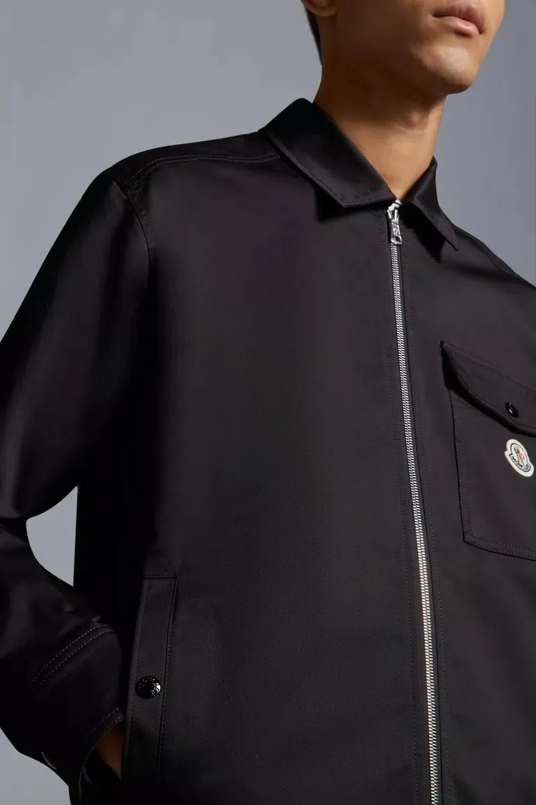 MONCLER  |Gabardine Zip-Up Shirt