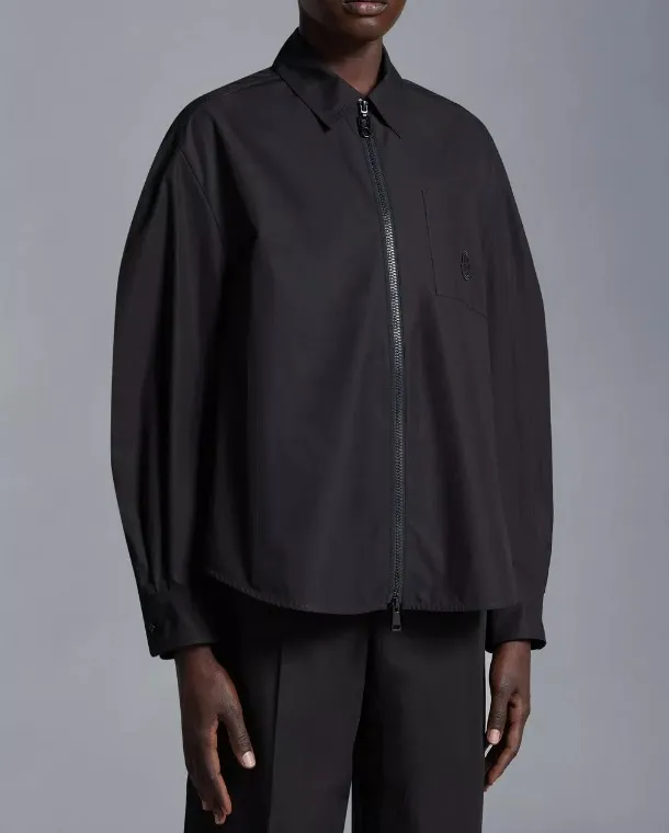 MONCLER  |Poplin Zip-Up Shirt