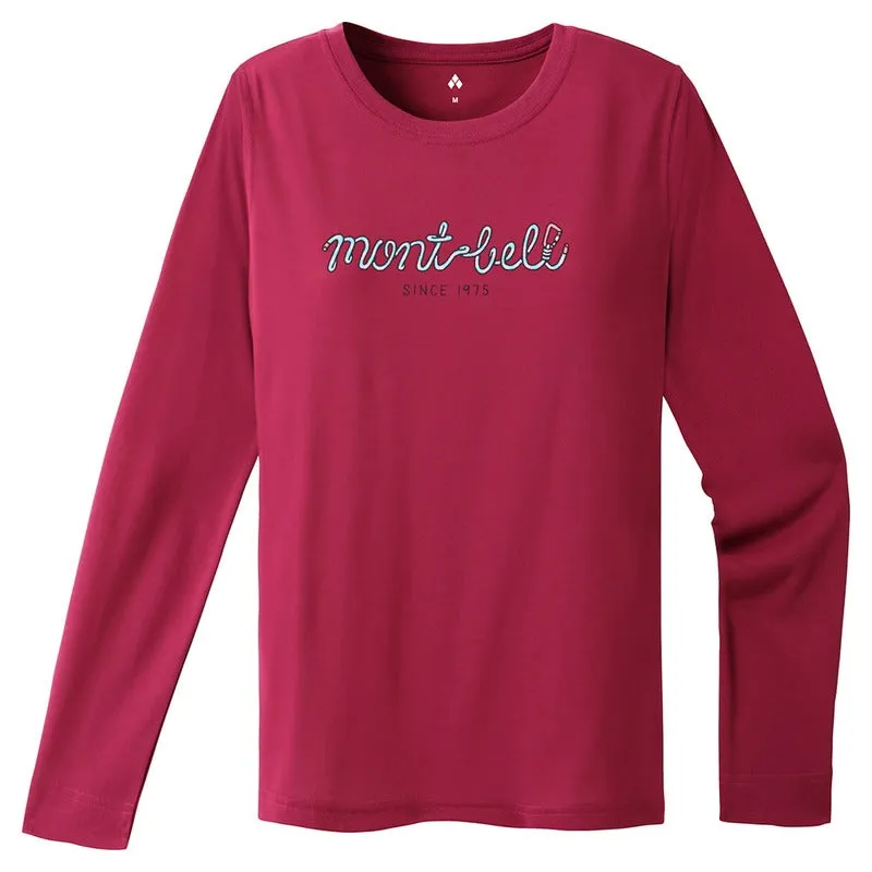 Montbell T-Shirt Women's Wickron Long Sleeve T Rope - Everyday Hiking Trekking Firstlayer