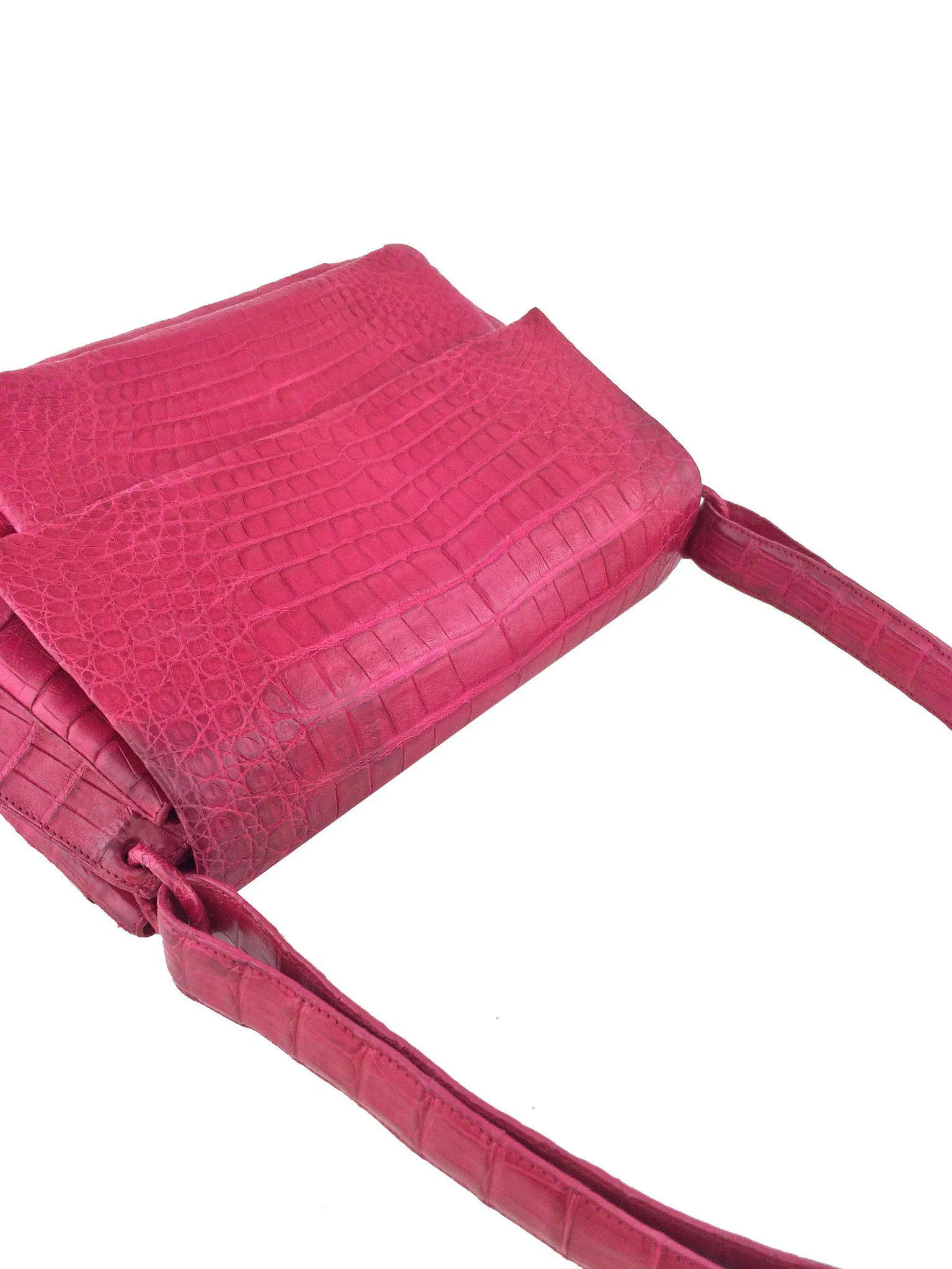 Nancy Gonzalez Crocodile Shoulder Flap Bag