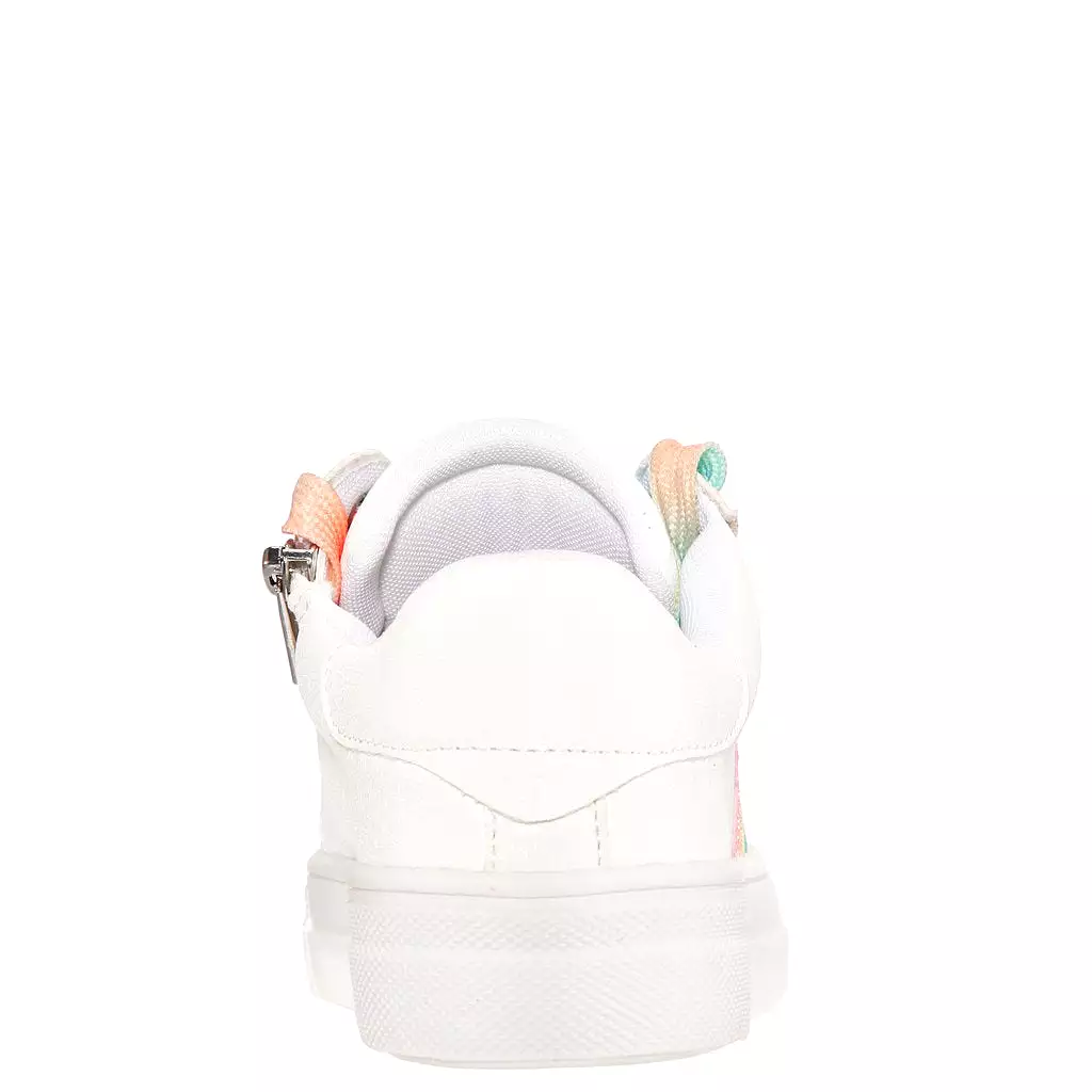 Nina Girls white shimmer rainbow stripe karsen sneaker