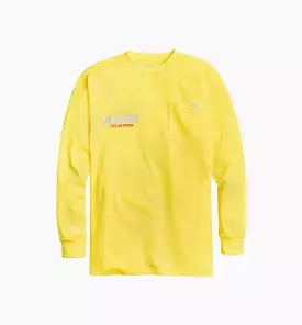 NYS Sun Dyed In Texas Heavyweight Pocket Long Sleeve Tee Mens T-Shirt - Yellow