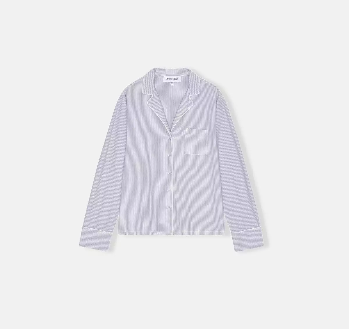 Organic Basics Core Sleep Shirt Blue Stripe