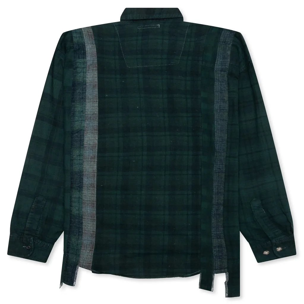 Over Dye 7 Cuts Wide Shirt - Green