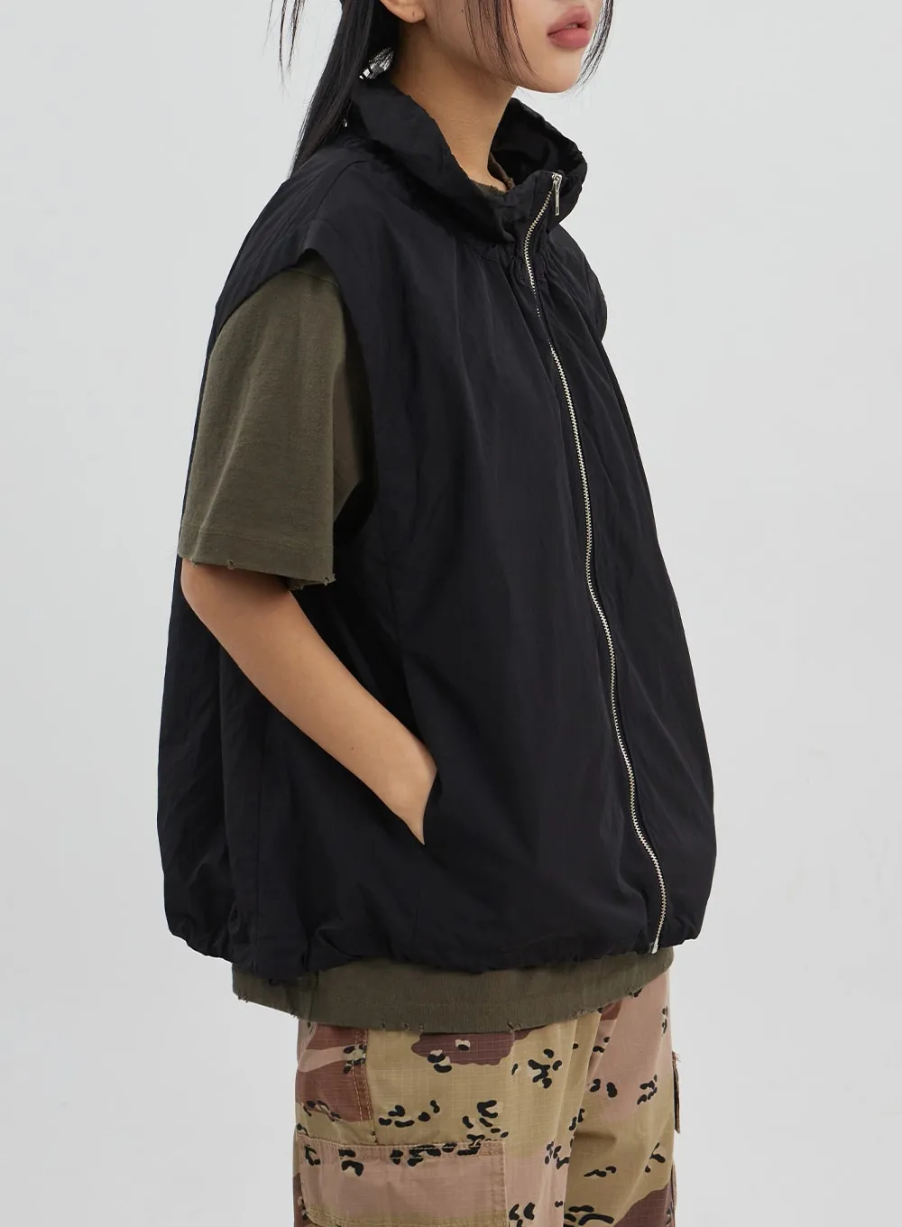 Oversized Zip-Up Vest Unisex CJ330