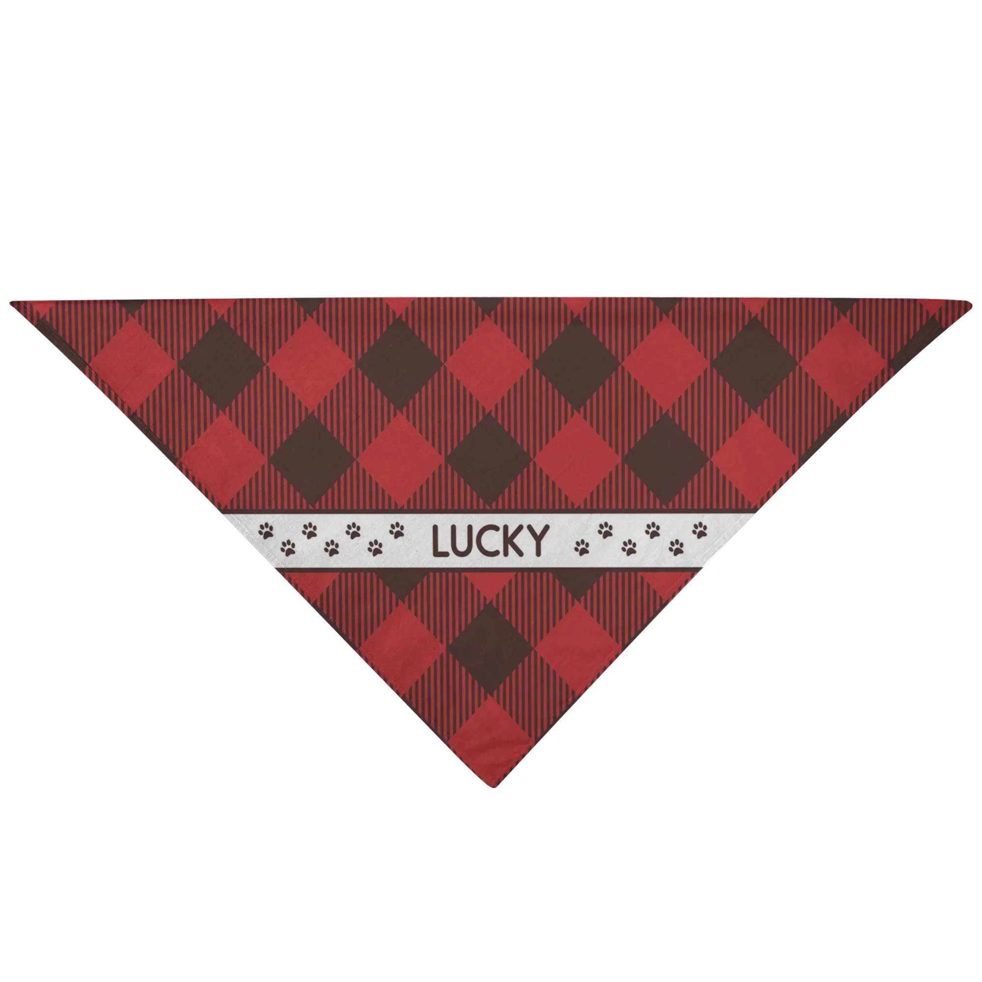 Personalized Dog Bandana Red Flannel Name