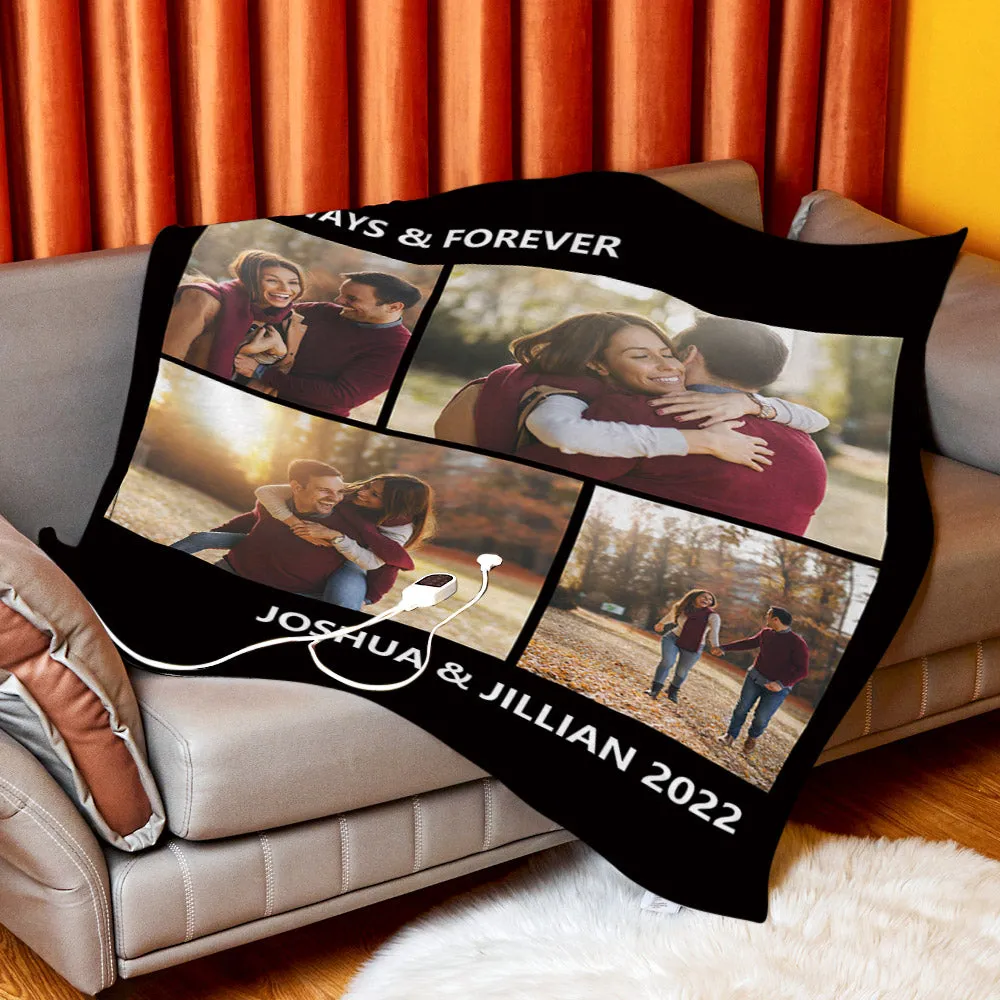 Personalized Heated Blanket Custom Photo Fleece Electric Blanket