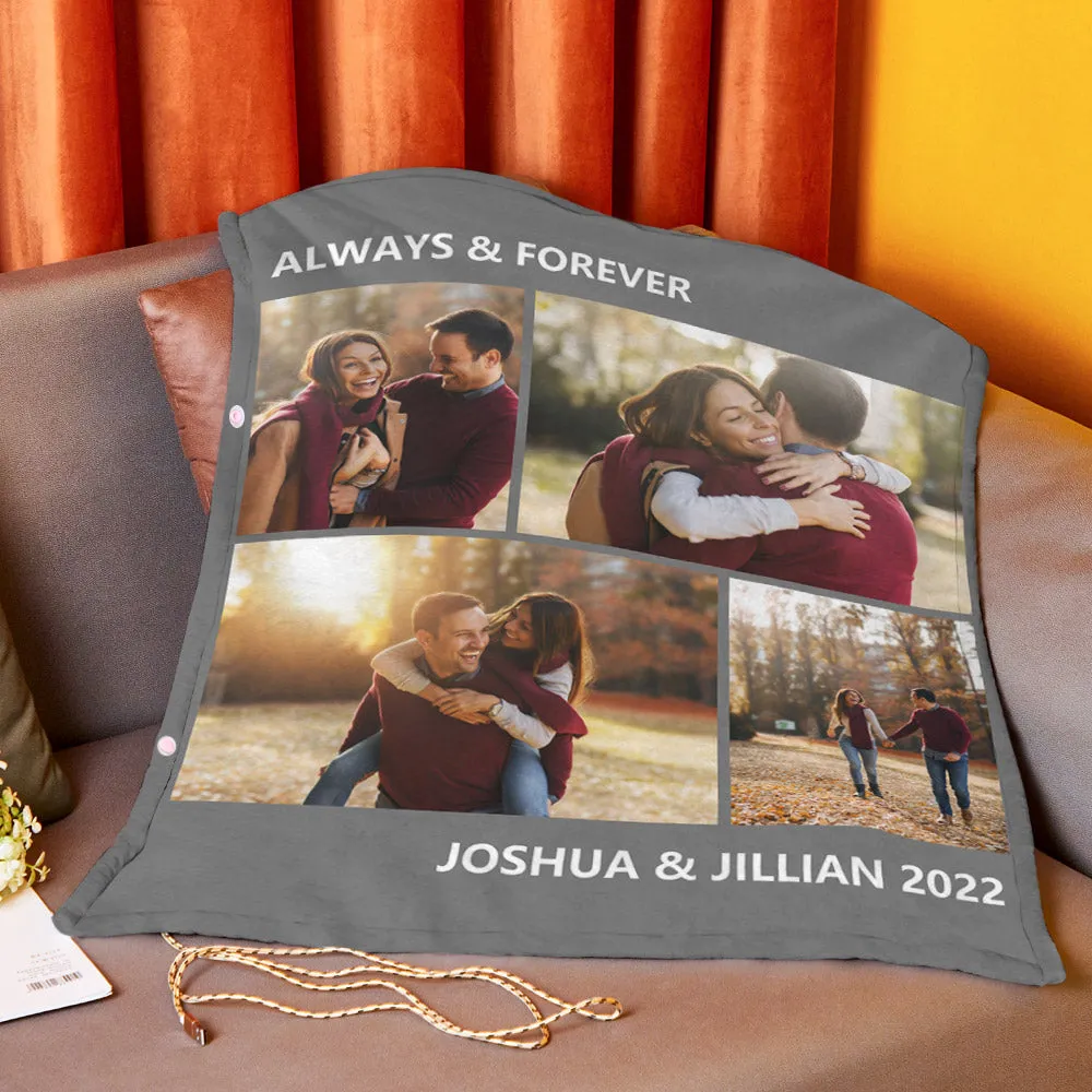 Personalized Heated Blanket Custom Photo Fleece Electric Blanket