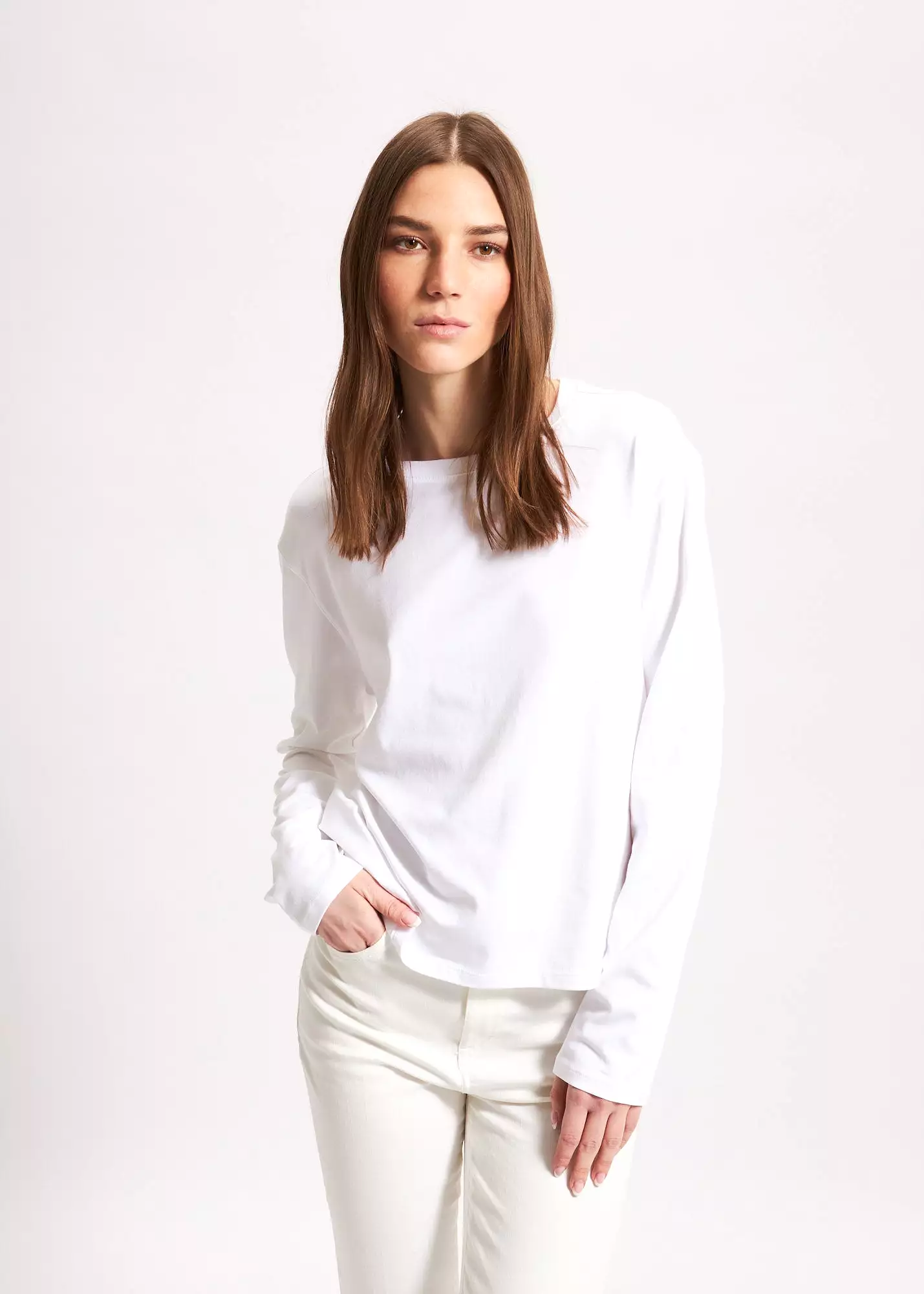 PIMA COTTON STRETCH BOYFRIEND LONG SLEEVE