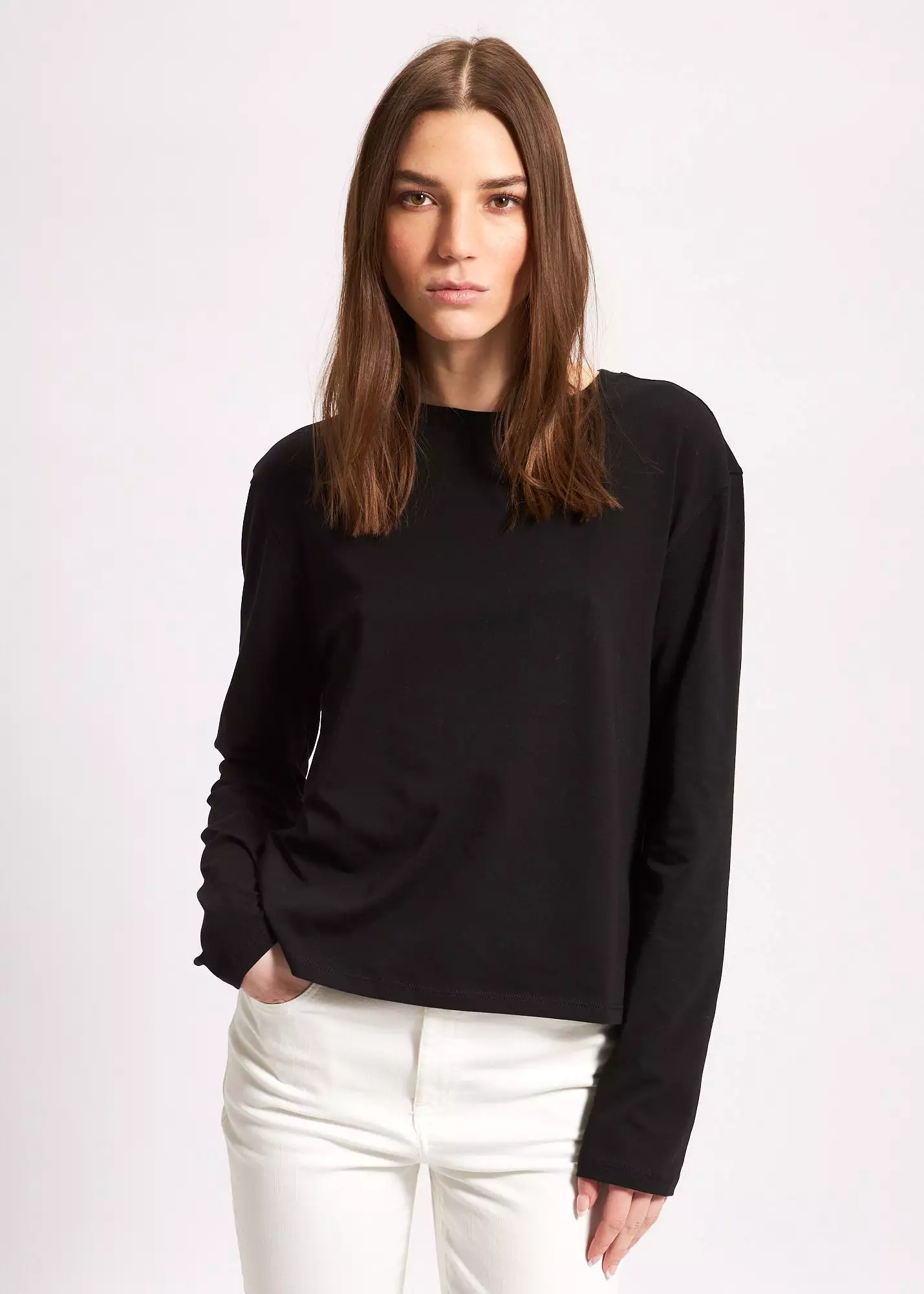 PIMA COTTON STRETCH BOYFRIEND LONG SLEEVE