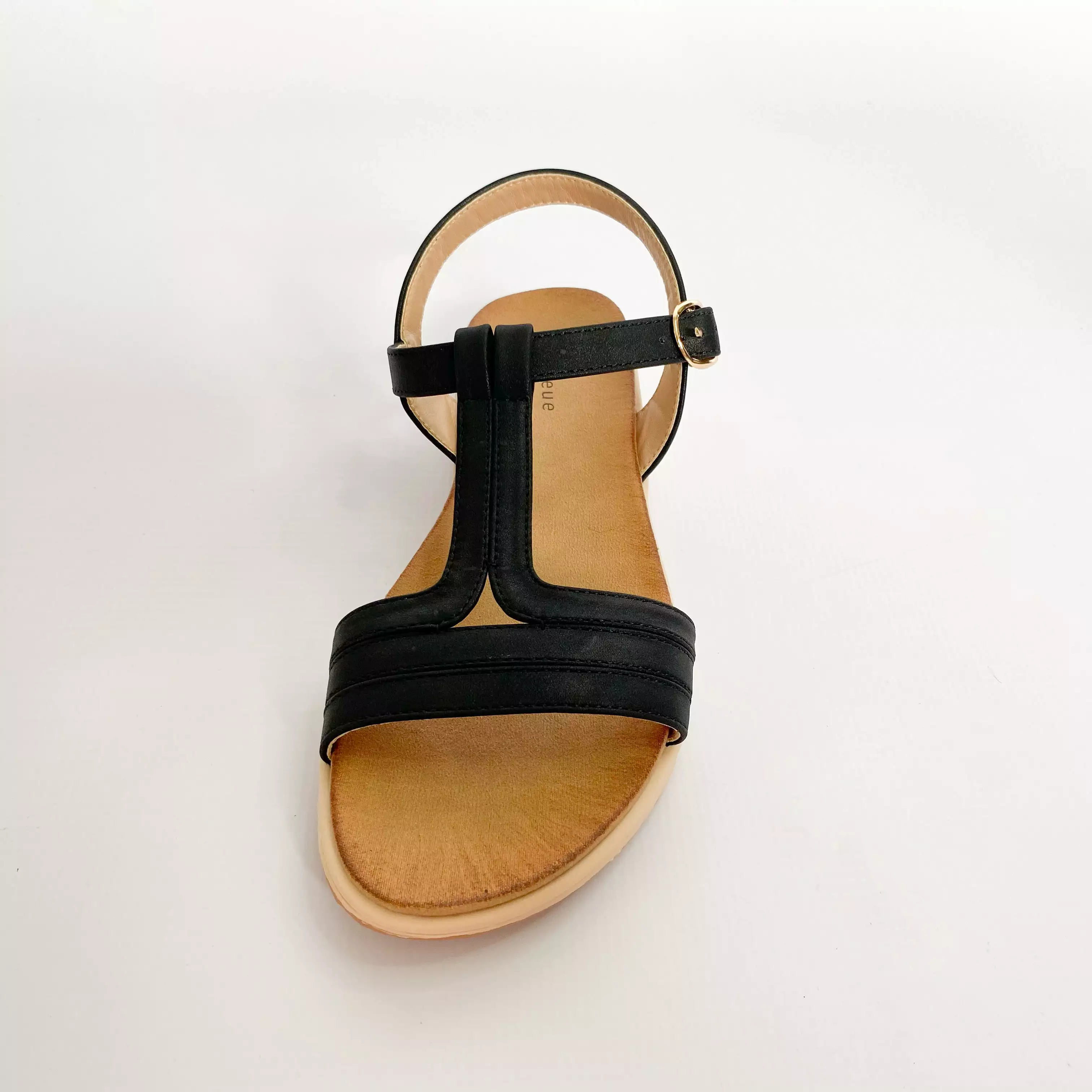 Queue black t-bar sandal