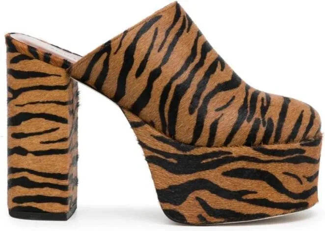 Rejina Pyo Polly animal-print platform mules Brown