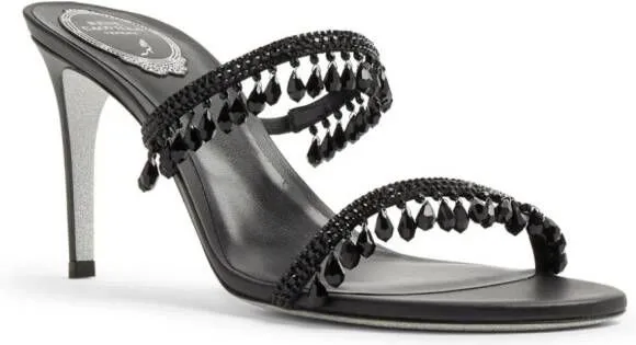 René Caovilla Chandelier 80mm open-toe mules Black