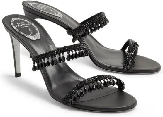 René Caovilla Chandelier 80mm open-toe mules Black