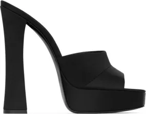 Saint Laurent Boogie 110mm platform satin mules Black