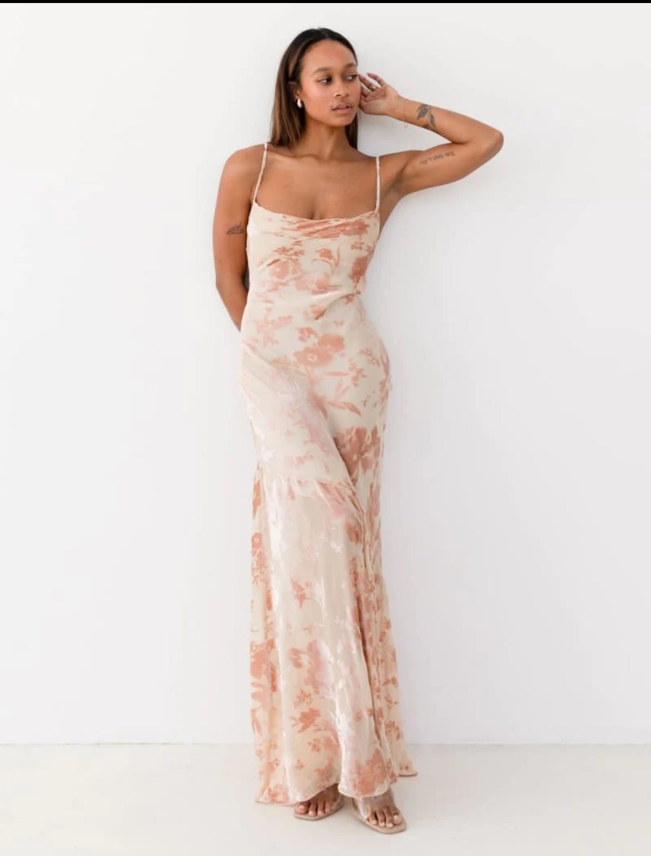 Santeria Maxi Dress in Blush Devore